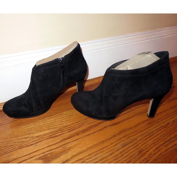 Clarks Shoes - Clarks Kently Laila Black Suede Booties Size 8.5 M